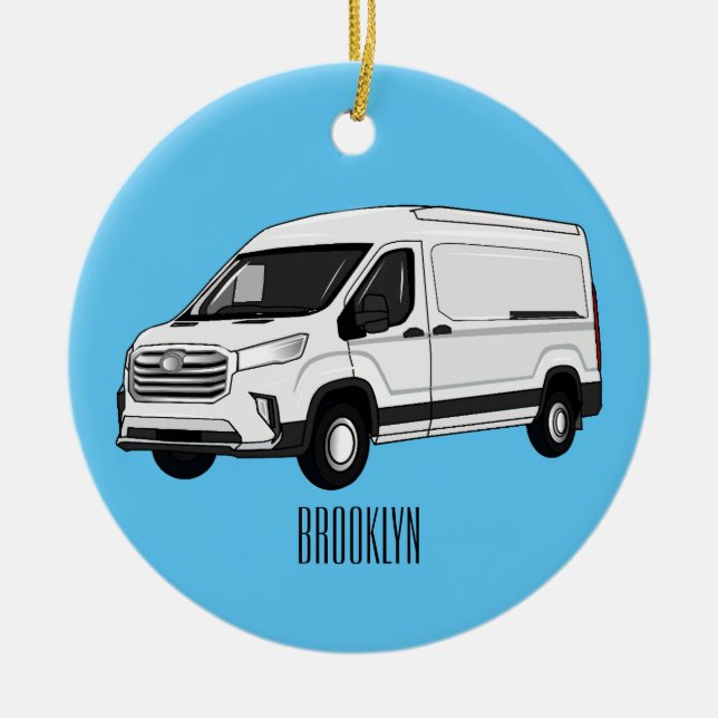 Adorno De Cerámica Ilustracion del personalizado de la camioneta de e (Frente)