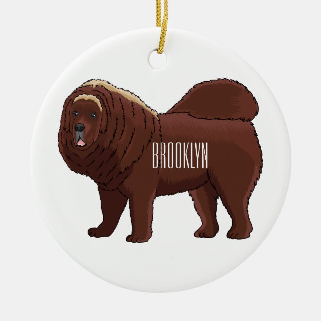 Adorno De Cerámica Ilustracion del personalizado tibetano Mastiff (Frente)