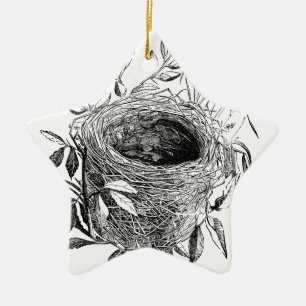 Adorno De Cerámica ilustracion del vintage de la jerarquía del pájaro