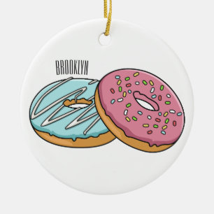 Adorno De Cerámica Ilustracion Donut personalizado