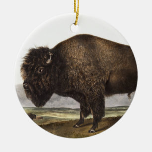 Adorno De Cerámica Ilustracion estadounidense Bison (Bos Americanus)