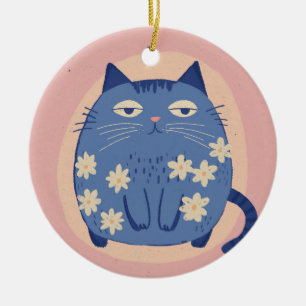 Adorno De Cerámica ilustración gráfica de dibujos animados de gato li