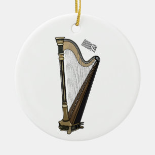 Adorno De Cerámica Ilustracion Harp personalizado