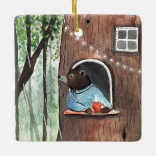 Adorno De Cerámica Ilustracion horario de té de sueño diurno Rainy Da