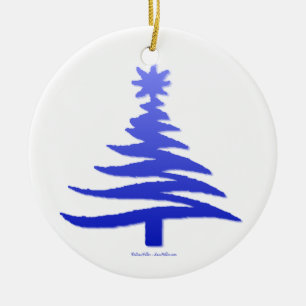 Adorno De Cerámica Ilustración moderna del árbol de Navidad Imprimir