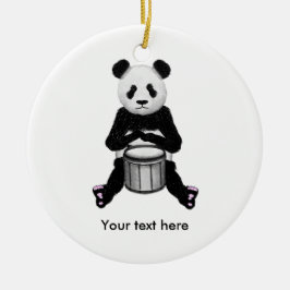 Adorno De Cerámica Ilustracion Panda Bear Drum