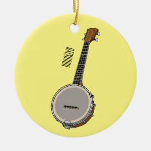 Adorno De Cerámica Ilustracion personalizado Banjo