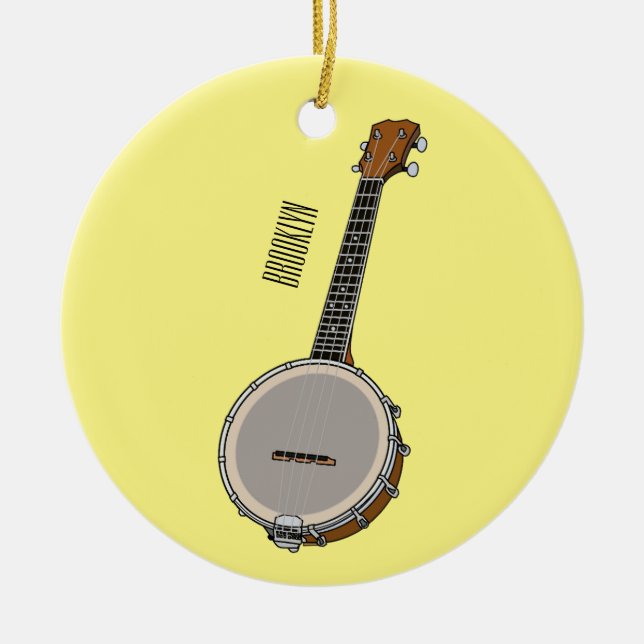 Adorno De Cerámica Ilustracion personalizado Banjo (Frente)