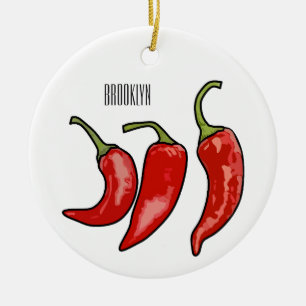 Adorno De Cerámica Ilustracion personalizado Chili
