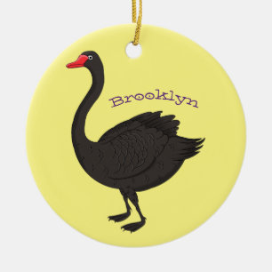 Adorno De Cerámica Ilustracion personalizado cisne negro