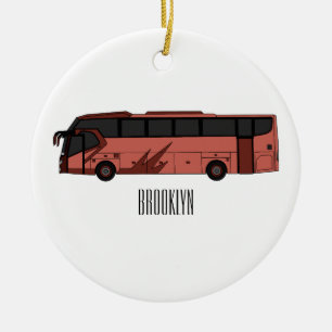 Adorno De Cerámica Ilustracion personalizado de autobús