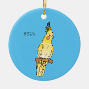 Adorno De Cerámica Ilustracion personalizado de aves de Cockatiel