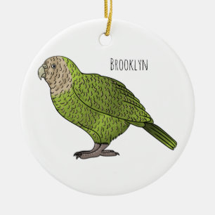 Adorno De Cerámica Ilustracion personalizado de aves Kakapo