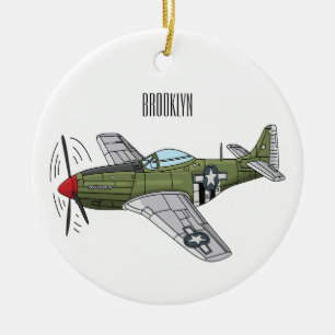 Adorno De Cerámica Ilustracion personalizado de avión militar