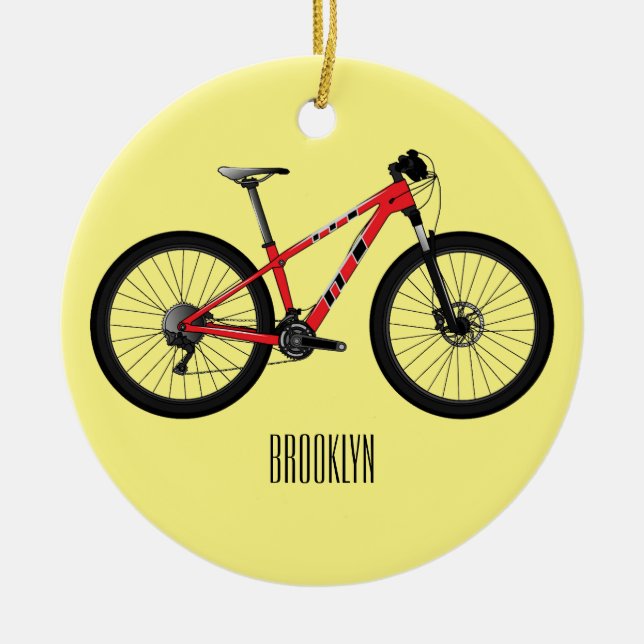 Adorno De Cerámica Ilustracion personalizado de bicicletas (Frente)