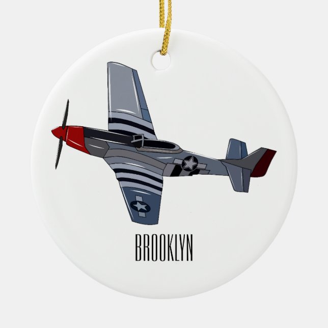 Adorno De Cerámica Ilustracion personalizado de bombarderos (Frente)