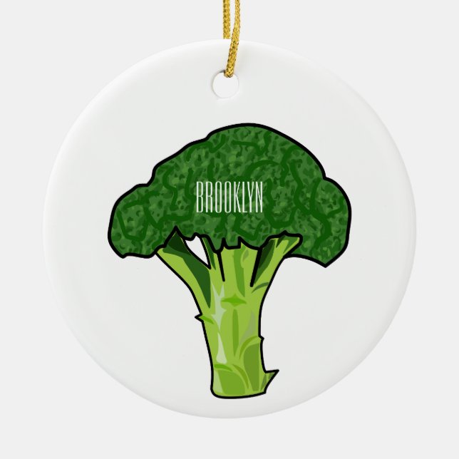Adorno De Cerámica Ilustracion personalizado de Broccoli (Frente)