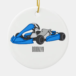 Adorno De Cerámica Ilustracion personalizado de carreras de Kart