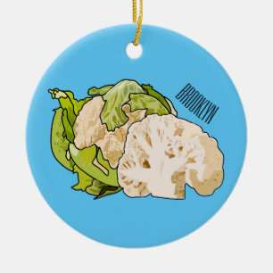 Adorno De Cerámica Ilustracion personalizado de coliflor