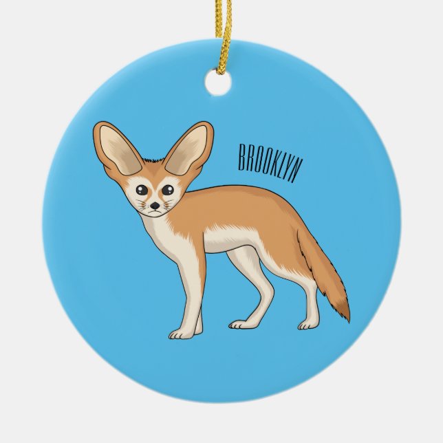 Adorno De Cerámica Ilustracion personalizado de Fennec fox (Frente)