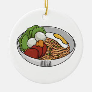 Adorno De Cerámica Ilustracion personalizado de fideos