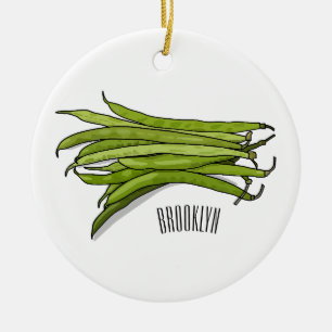 Adorno De Cerámica Ilustracion personalizado de frijol verde