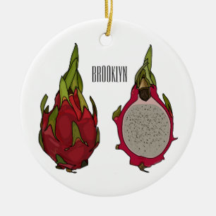 Adorno De Cerámica Ilustracion personalizado de fruta dragón