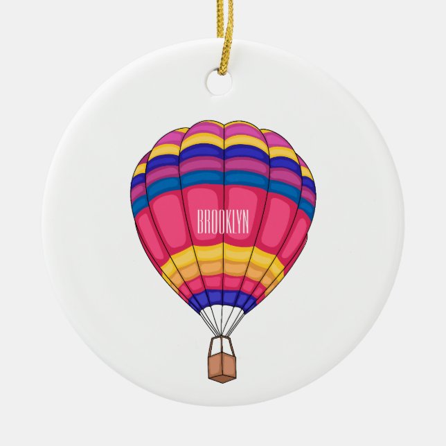 Adorno De Cerámica Ilustracion personalizado de globo aerostático (Frente)