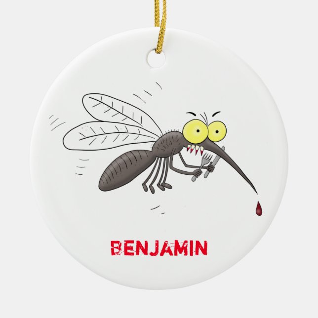 Adorno De Cerámica Ilustracion personalizado de insectos de mosquitos (Frente)