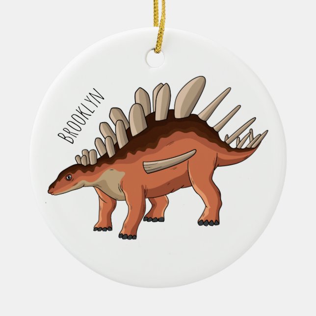 Adorno De Cerámica Ilustracion personalizado de Kentrosaurus (Frente)