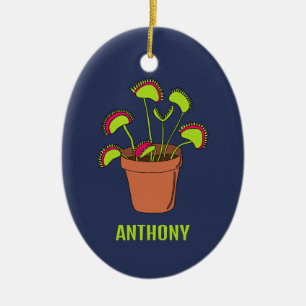 Adorno De Cerámica Ilustracion personalizado de la planta de trampa d