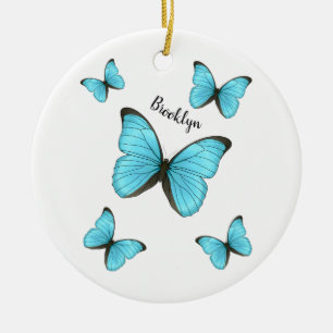 Adorno De Cerámica Ilustracion personalizado de mariposas morfo