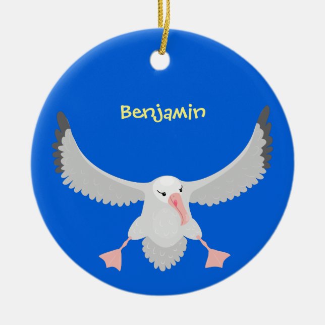 Adorno De Cerámica Ilustracion personalizado de pájaro de albatross (Frente)