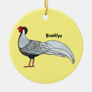 Adorno De Cerámica Ilustracion personalizado de pájaro faisán