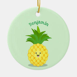 Adorno De Cerámica ilustracion personalizado de piña cutánea