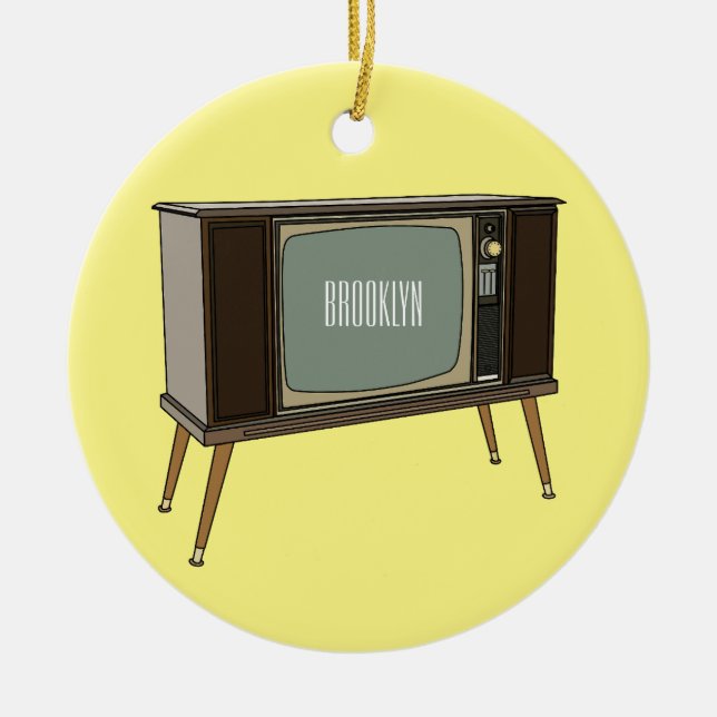 Adorno De Cerámica Ilustracion personalizado de televisión (Frente)