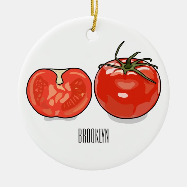 Adorno De Cerámica Ilustracion personalizado de tomate (Frente)