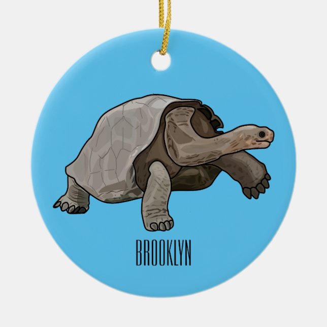 Adorno De Cerámica Ilustracion personalizado de tortugas de Galápagos (Frente)
