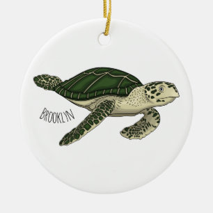 Adorno De Cerámica Ilustracion personalizado de tortugas marinas