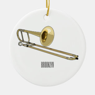 Adorno De Cerámica Ilustracion personalizado de Trombone