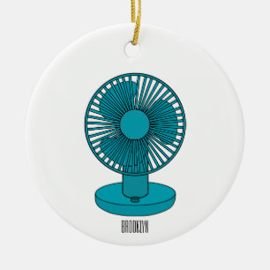 Adorno De Cerámica Ilustracion personalizado de ventilador