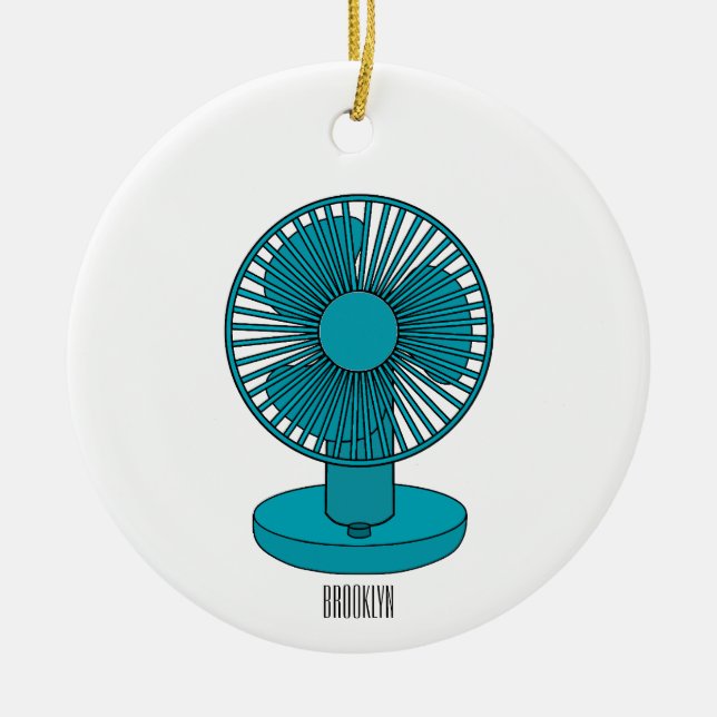 Adorno De Cerámica Ilustracion personalizado de ventilador (Frente)