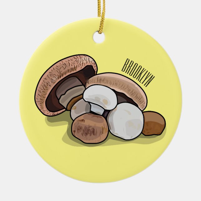 Adorno De Cerámica Ilustracion personalizado hongo (Frente)