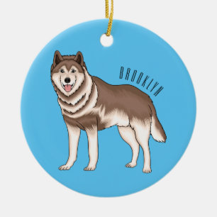 Adorno De Cerámica Ilustracion personalizado husky siberiano