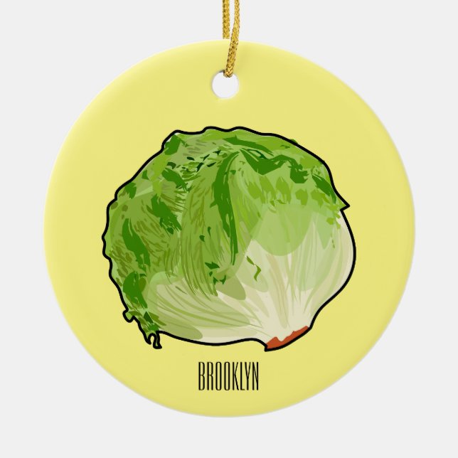 Adorno De Cerámica Ilustracion personalizado Lettuce (Frente)