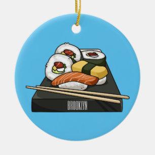 Adorno De Cerámica Ilustracion personalizado Sushi