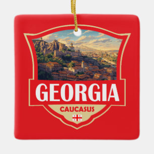 Adorno De Cerámica Ilustración Retro de Georgia