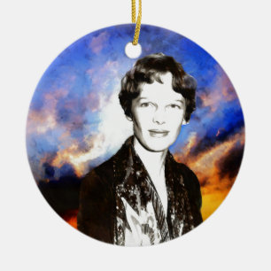Adorno De Cerámica Ilustraciones de Amelia Earhart