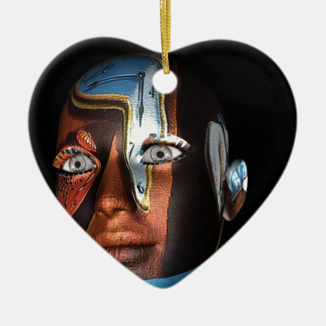 Adorno De Cerámica Ilustraciones de Dali 3d en mercancía (Frente)