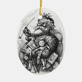 Adorno De Cerámica Imagen clásica de Papá Noel